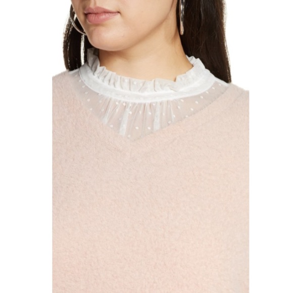 Halogen Pink Pullover V Neck Soft Fuzzy Sweater Plus Size 3X NWT - Picture 3 of 8